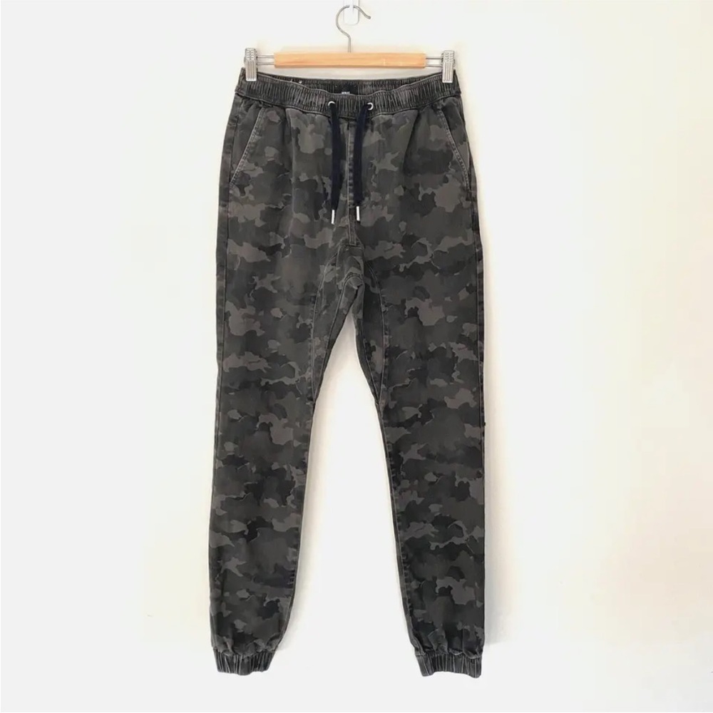 ZANEROBE Joggers Pants Green Black Camo Size 32 Pull on Drawstring